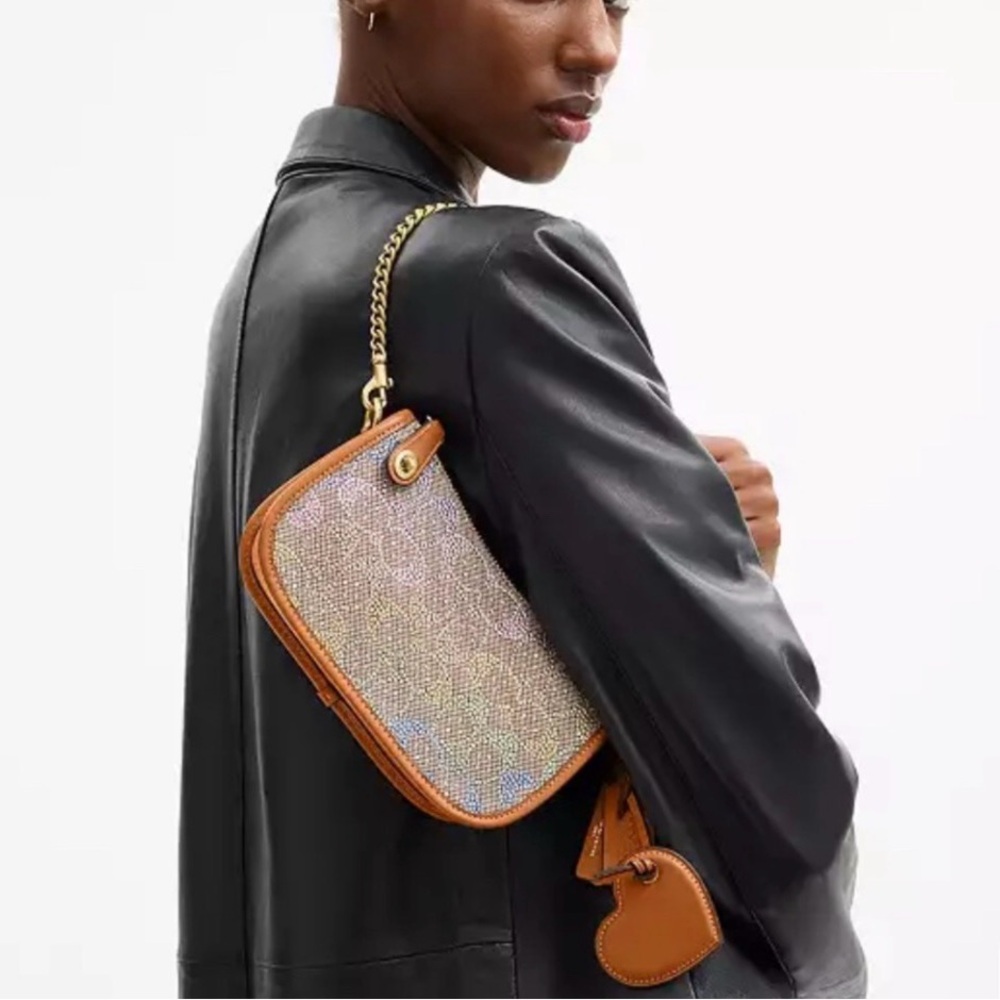 Coach Swinger Small Crystal Signature Jacquard Bag 20 with Chain NWT! - Picture 4 of 16